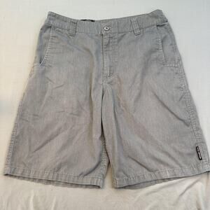 Metal Mulisha Shorts Mens Fits 32 Gray Skull Embroidered Chino Motocross Retro